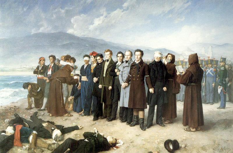 Perez, Antonio Gisbert The Execution of Torrijos and his Companions Norge oil painting art